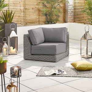 Nova - Luxor 1B Rattan Corner Sofa Set - White Wash
