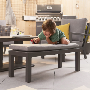 Nova - Vogue Aluminium Casual Dining Corner Sofa Set with Rising Table, Armchair & Bench
