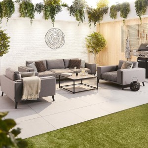 Nova - Infinity Outdoor Fabric 3 Seater Sofa Set - Flanelle