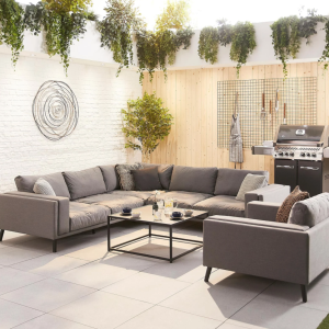 Nova - Infinity Outdoor Fabric Corner Sofa Set with 1 Armchair - Flanelle