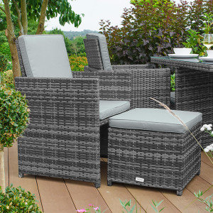 Nova Mixed Grey 6 Seat Cube Set 1.9m x 1.25m Rectangular Table Grey