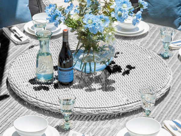 White Rattan Lazy Susan - 90cm